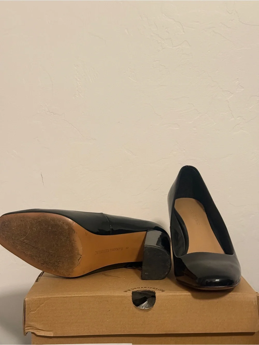 Banana Republic Black Patent Block Heel Pumps
